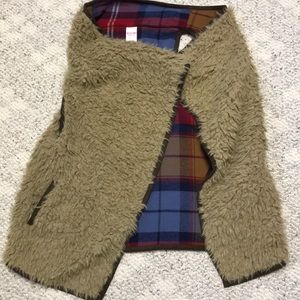Target reversible faux fur and plaid vest
